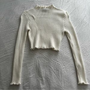Shein Fuzzy Crop Turtleneck Sweater